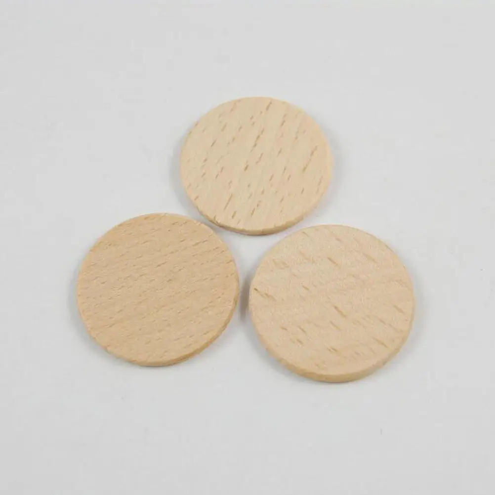 50Pcs Beech Wood Disc Thick Round Wood Piece Ideal for DIY Painting Drawing Jewelry Accessories Art Craft Supplies