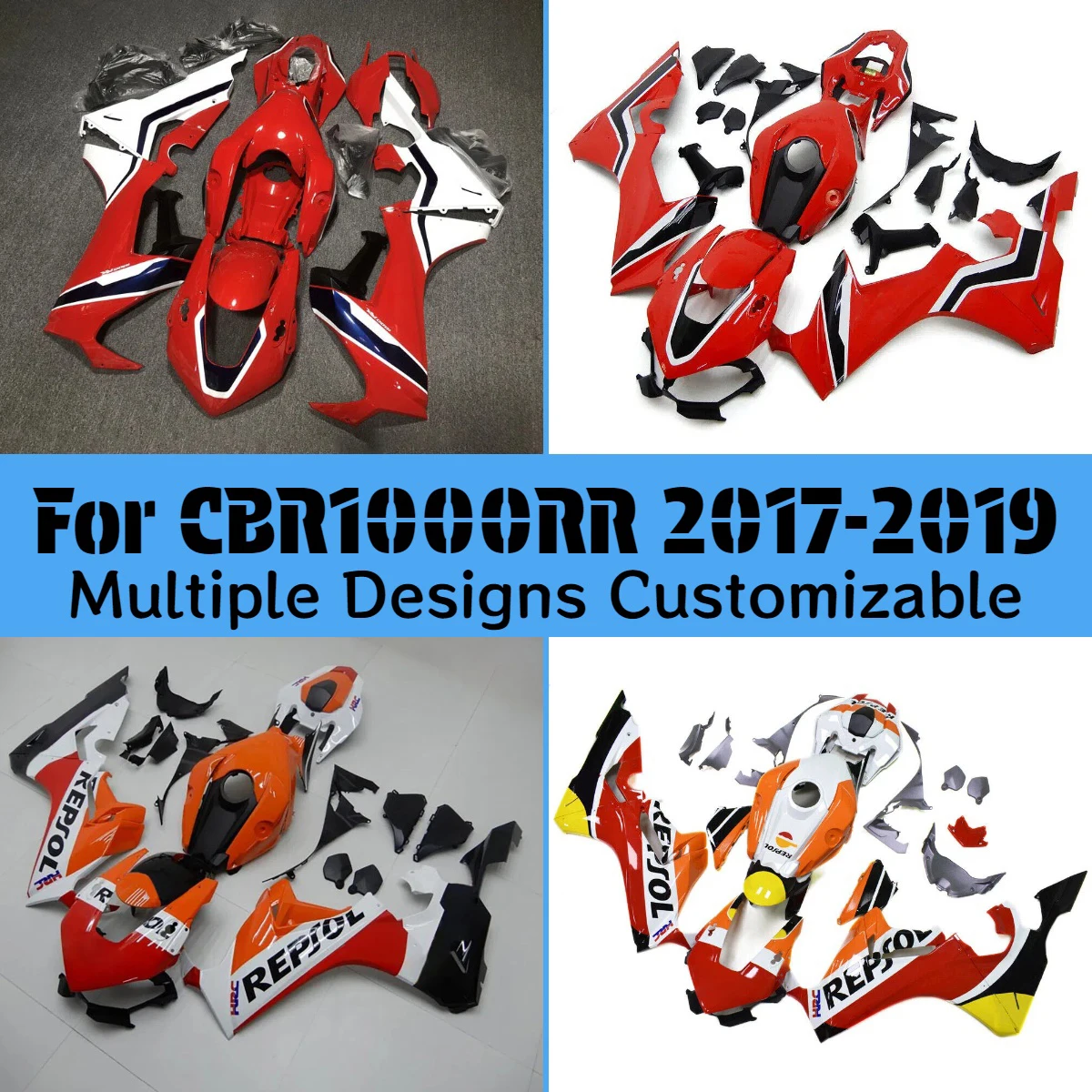

Комплект уникальных обтекателей для мотоцикла HONDA CBR1000RR 2017-2019, инжекционные, настраиваемые