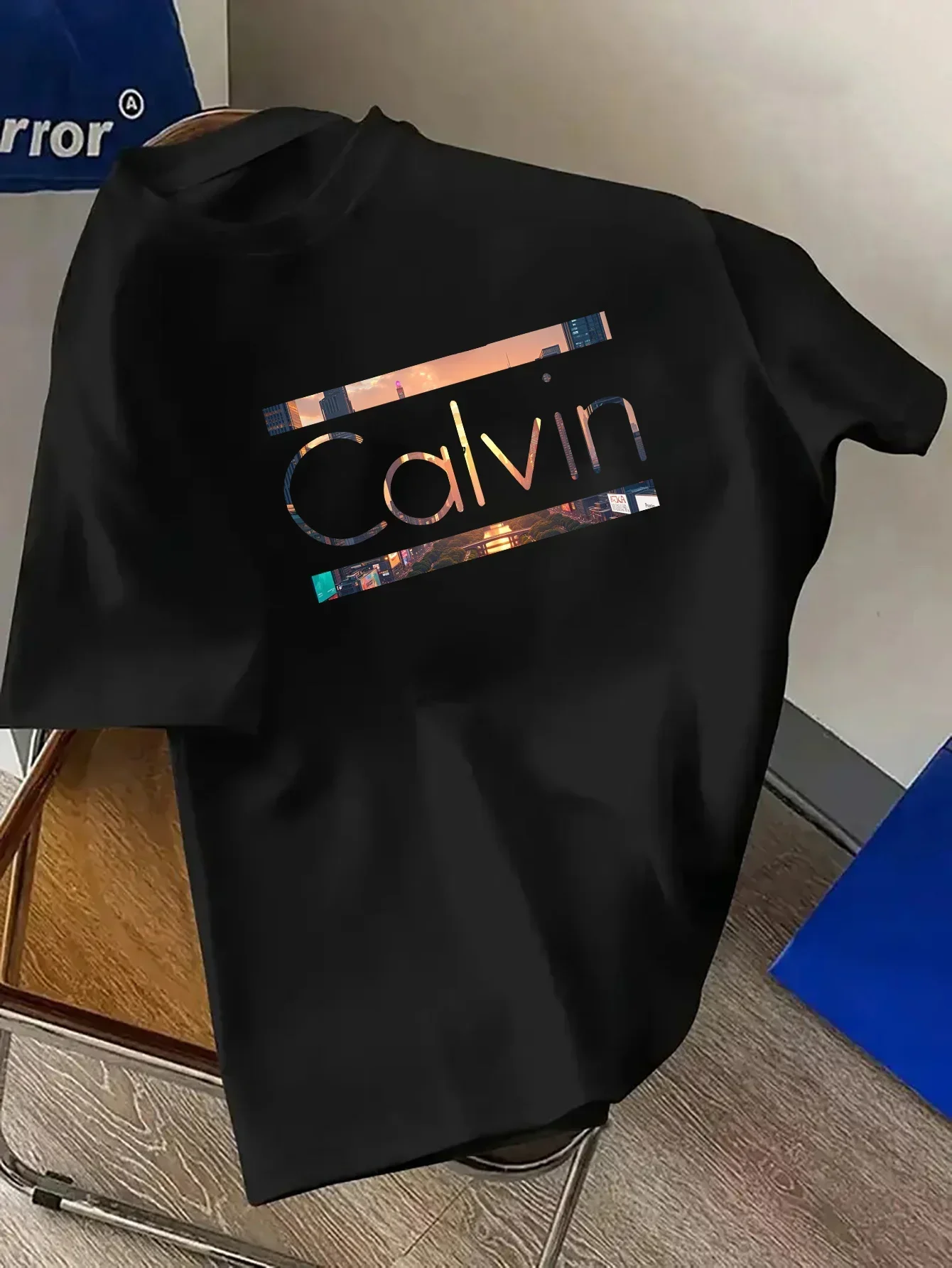 

Men's trendy and fashionable casual printed T-shirt, 100% pure cotton high-quality loose and breathable T-shirt for summer