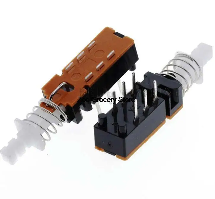 10pcs PS-22H03 3-Key Switch - Short Foot Self-Locking/Unlocked Power Switch PS42F42 6-Pin Button Switch