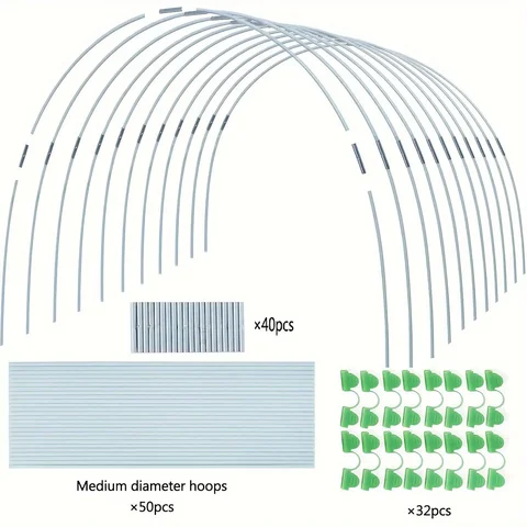 Greenhouse Hoops Suitable for DIY or Wider Plant Tunnels, Rust Resistant Fiberglass Poles, and Plant Supported Garden Stakes