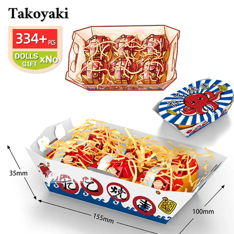 Idea Japan Delicious Food Building Block Ramen Noodles Takoyaki Octopus Balls Japanese Barbecue Brick Children Toy For Gifts