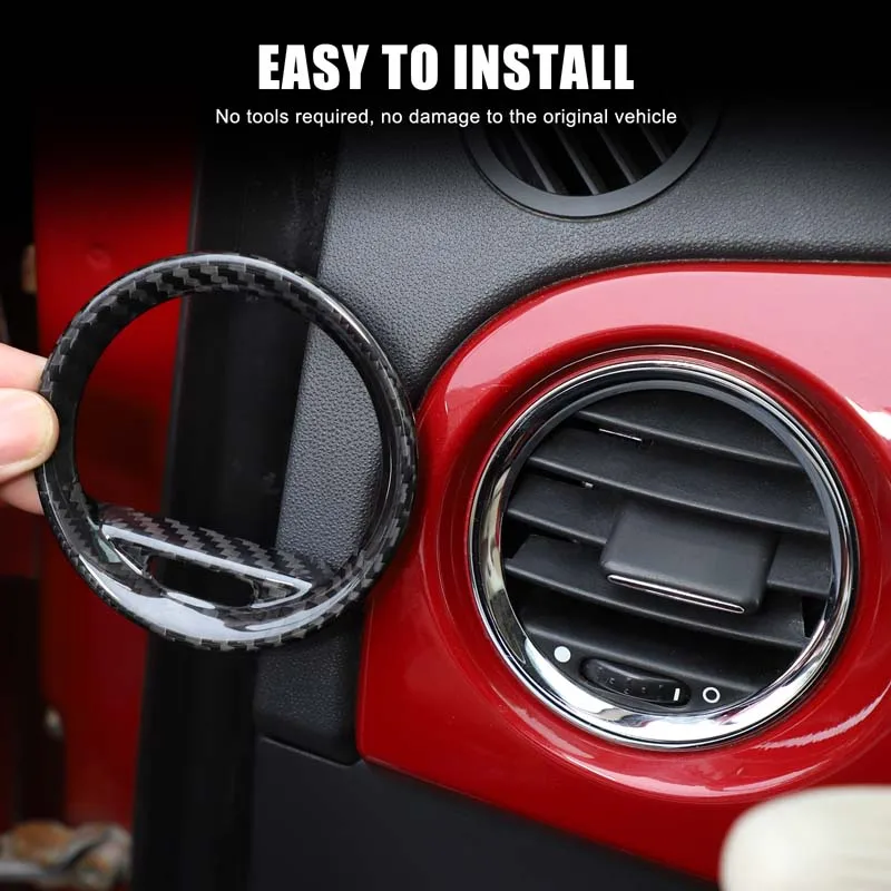 

Настоящее углеродное волокно для Fiat 500 2008-2015 Abarth 595 2012-2015 Abarth 695 2010-2015, внутренняя наклейка на рамку вентиляционного отверстия автомобиля