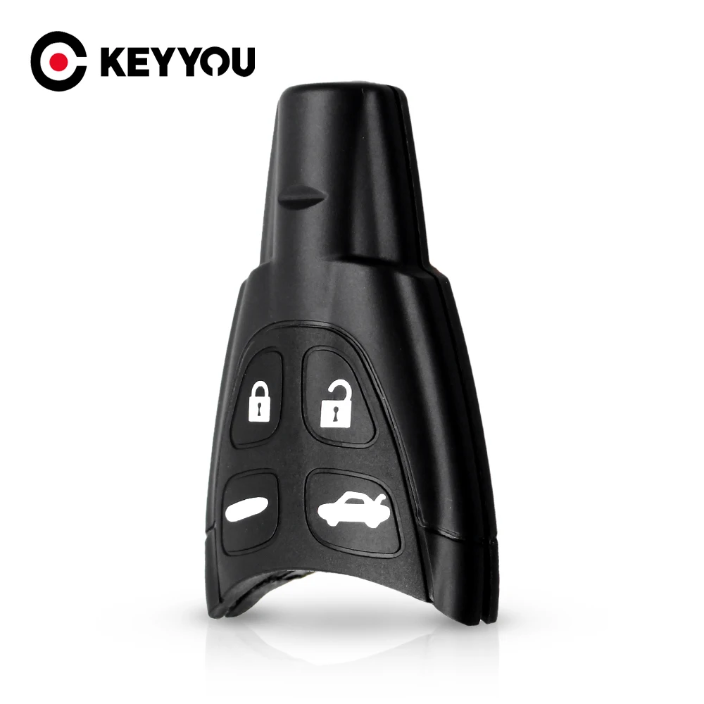 

KEYYOU For SAAB 93 95 9-3 9-5 WF 4 Button Keyless Entry 4 Buttons Smart Key Shell Case No Blade