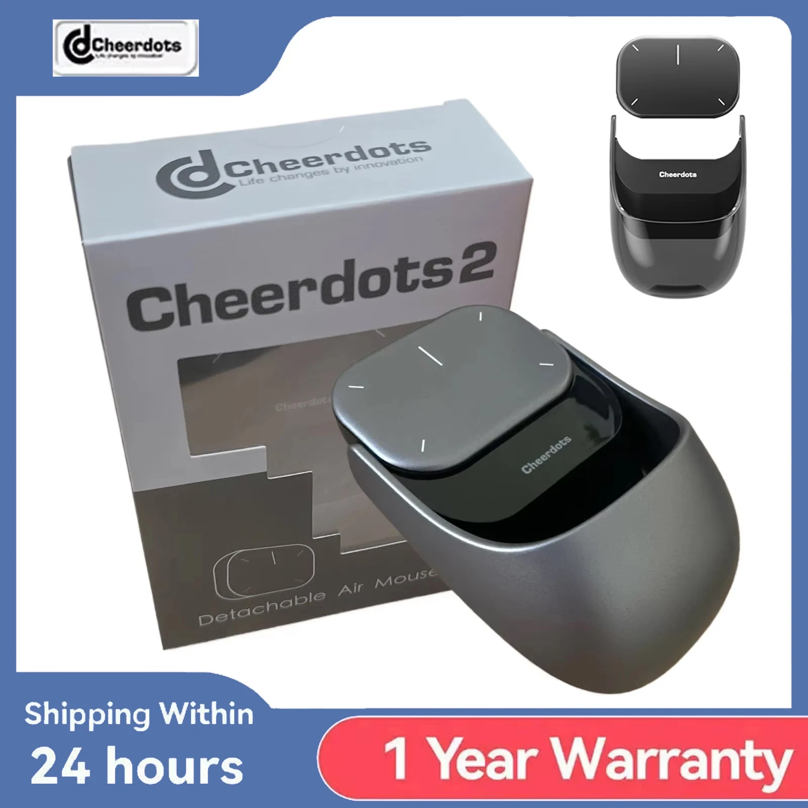 

Cheerdots 2 Detachable Air Mouse Bluetooth Wireless Touchpad Laser AI Recording ChatGPT Mobile Presenter Remote Control Custom