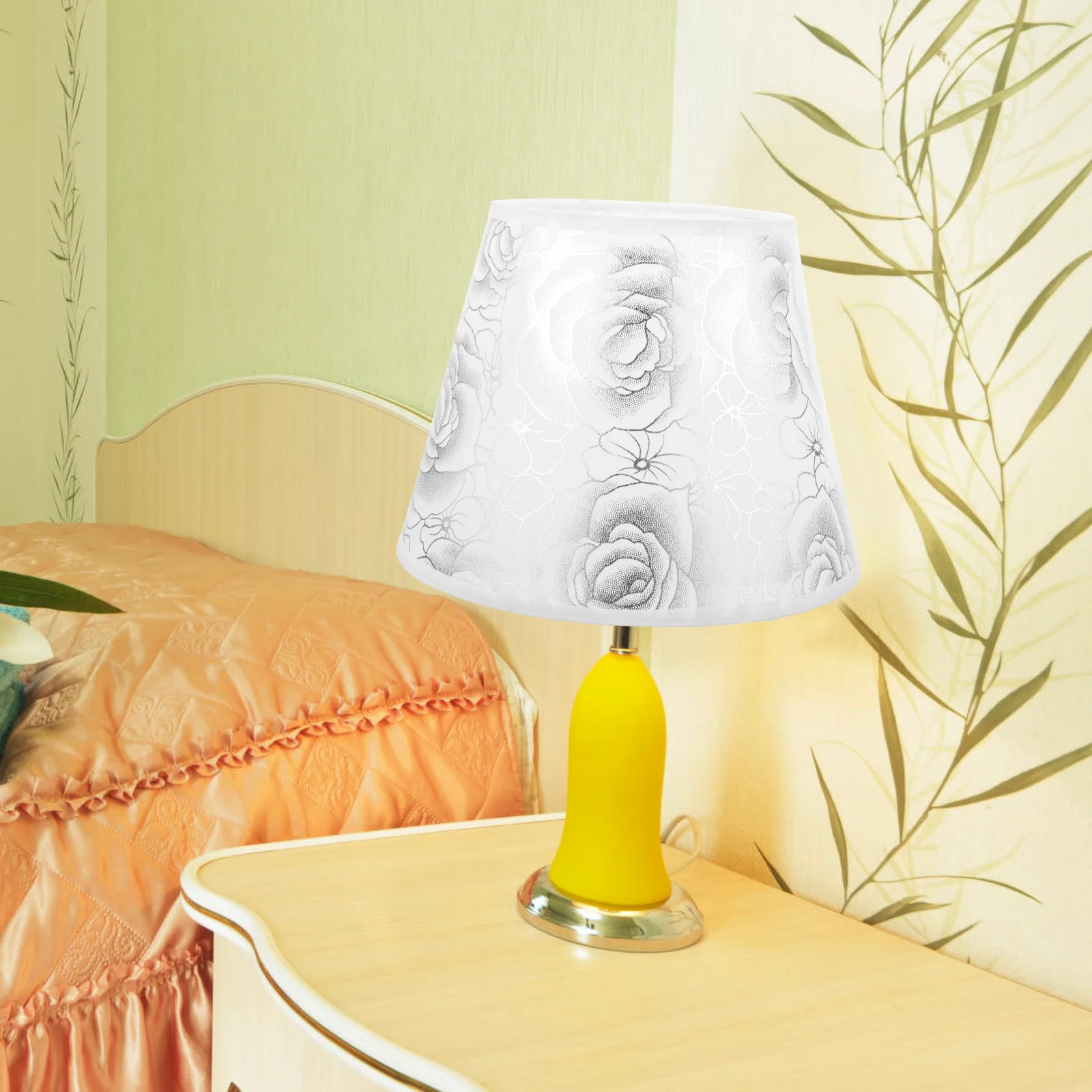 

Fabric Lampshade Table Lamp Cover Replacement Decorative Lampshades Cloth Metal Soft Light Protective Bedroom Living Room