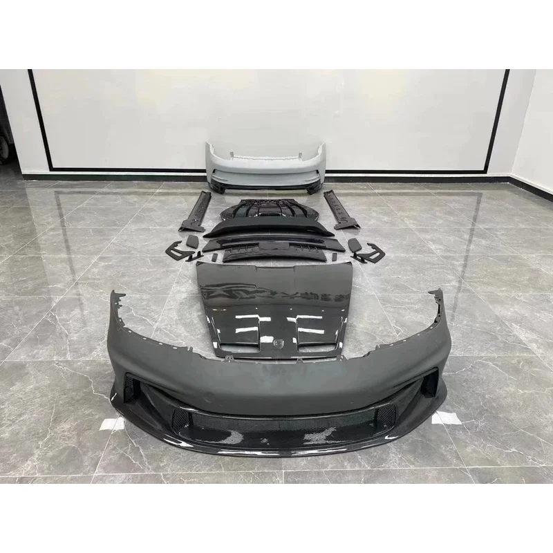 Applicable to 911-992 upgraded to GT-3 style dry carbon fiber bonnet front lip rear diffuser side skirt bumper