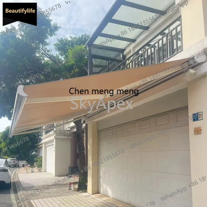 

A601 Manual Retractable Folding Arm Awning - Heavy-Duty Aluminum Alloy Porch Canopy With Full UV Block Strong Sun Shade Prote