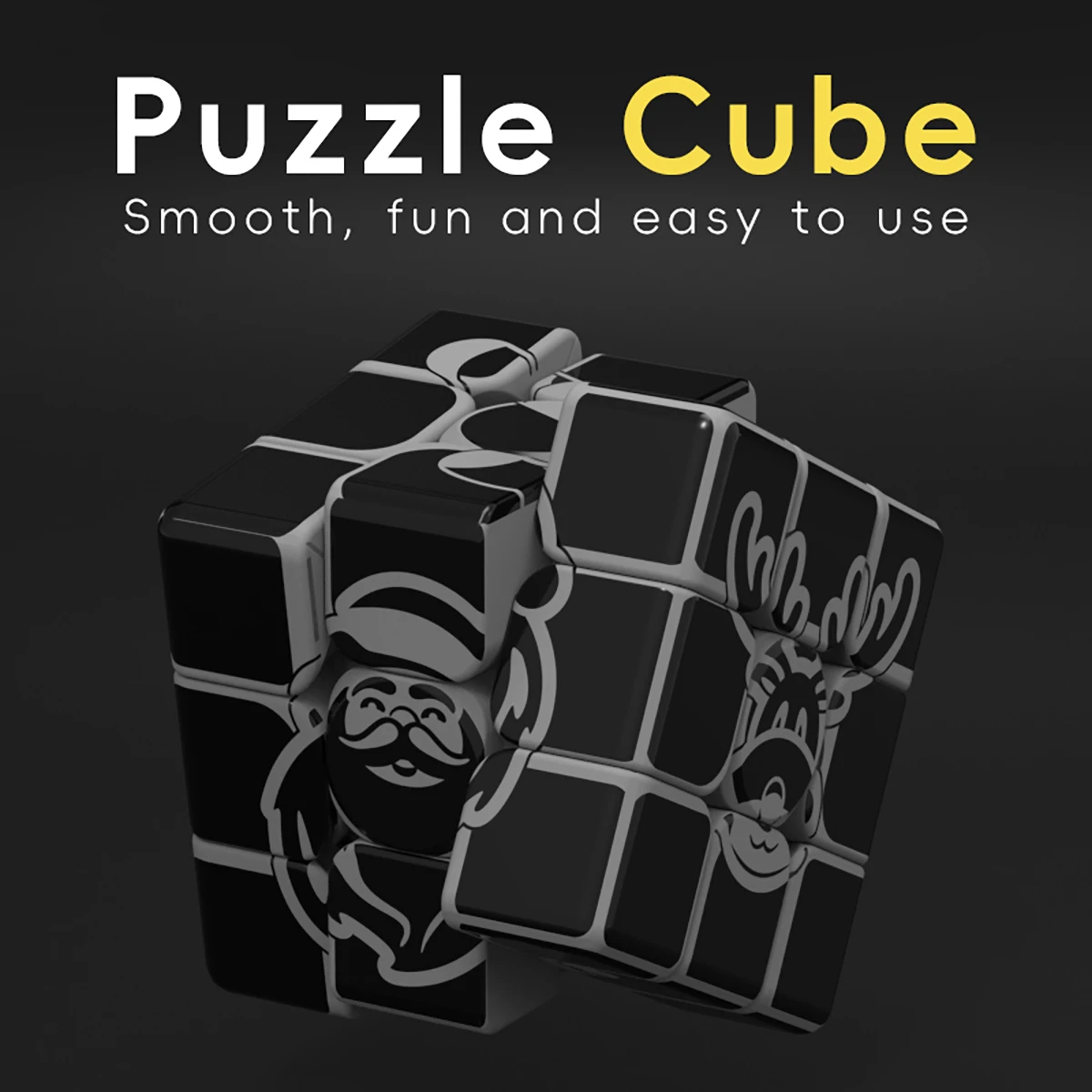 Cube magique 3x3x3, torsion rapide, veilleuse imprimée UV, conception d'élan, jeu de Puzzle anti-Stress, jouet pour enfants, cadeau