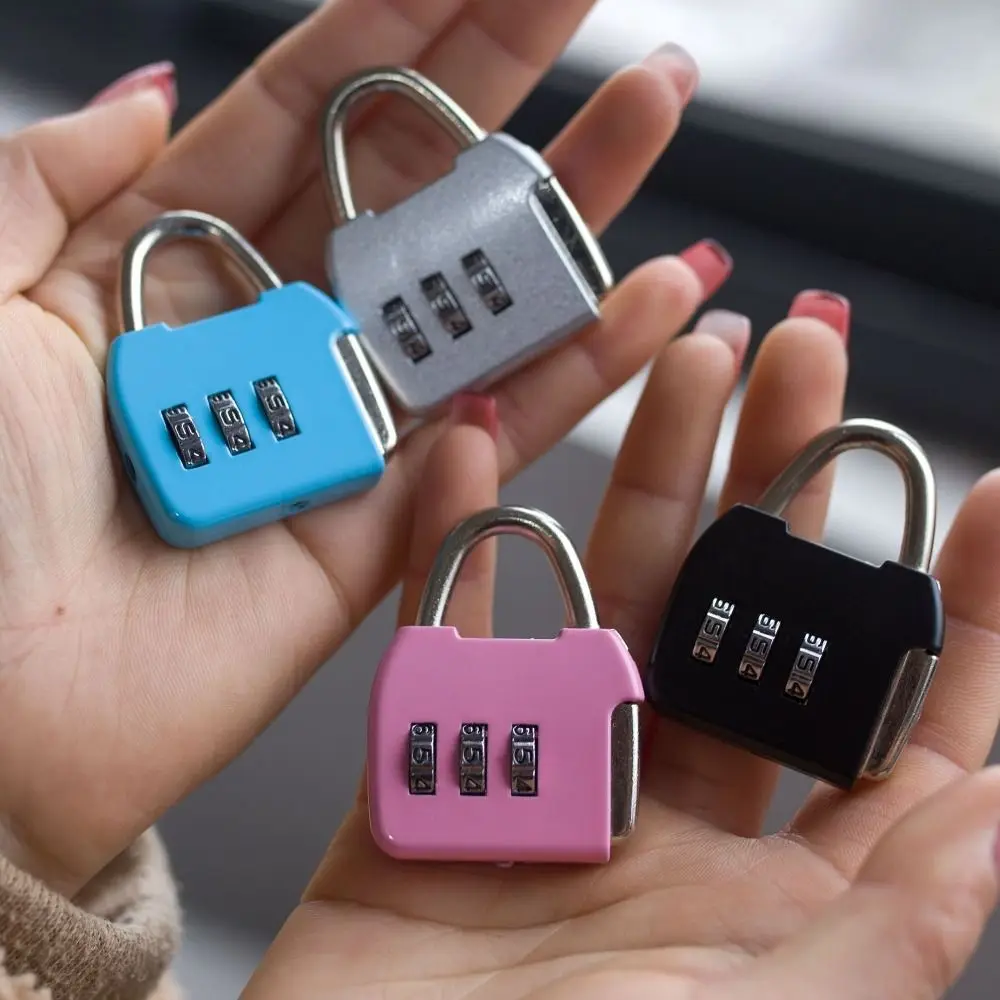 3 Digit Password Lock Mini Anti-theft Travel Luggage Backpack Zipper Padlock Portable Dormitory Cabinet Zinc Alloy Padlock