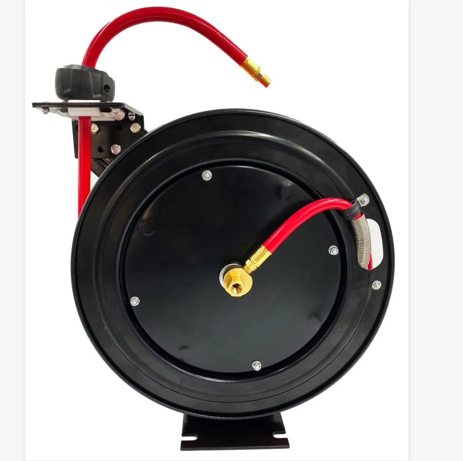 

High Pressure Retractable Metal Wash Steel Wire Pipes Wall Mounted Garden Auto Water Air Hose Reel