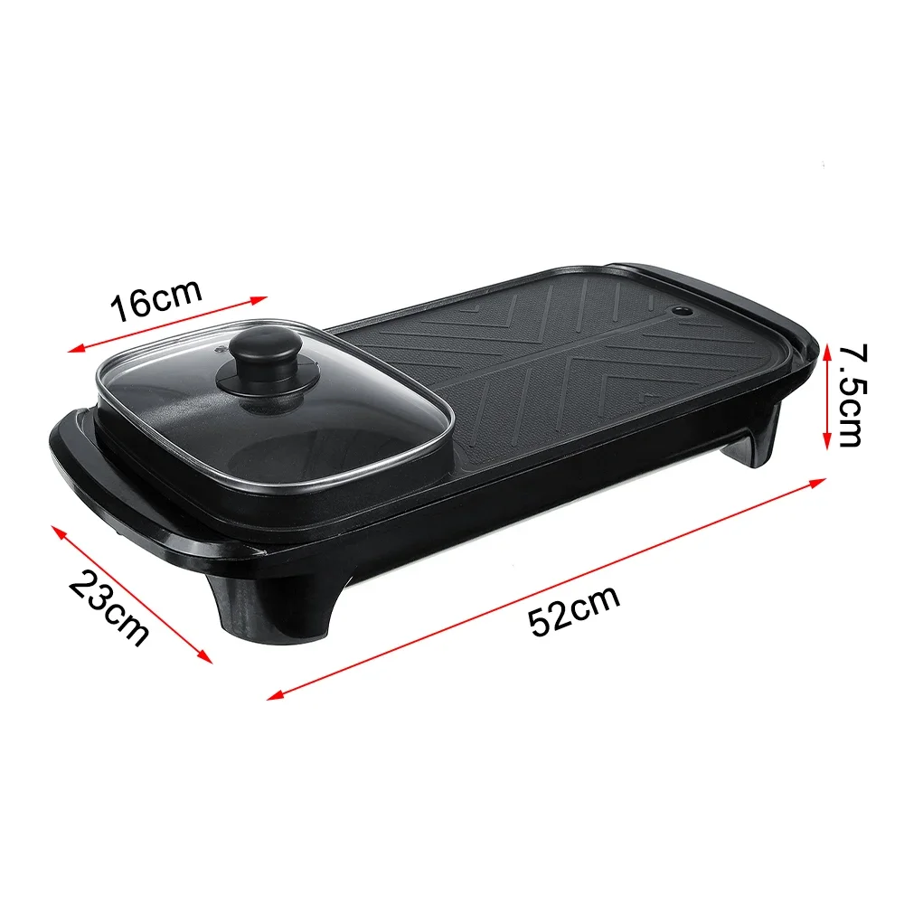 2 In 1 Multi-Function Non-stick Smokeless Nonstick Electric Barbecue Machine hotplate Teppanyaki Grilled Meat Pan BBQ