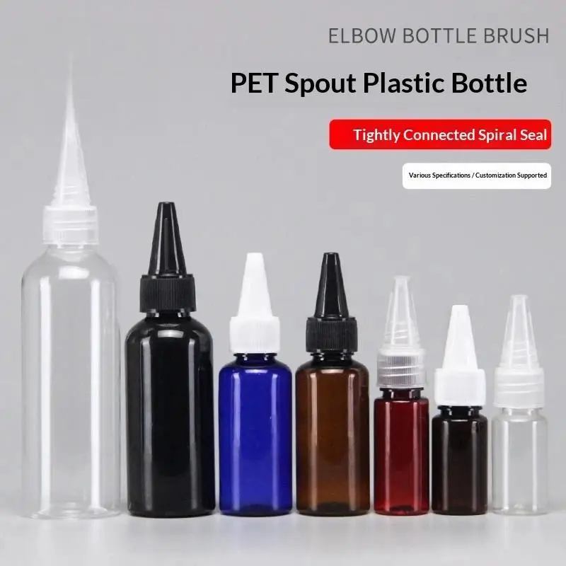 10Pcs Squeeze Pointed Tip Plastic Bottle Leak Proof Screw Cap Liquid Dispensing Container For Ink Glue Cosmetic Craft DIY Use