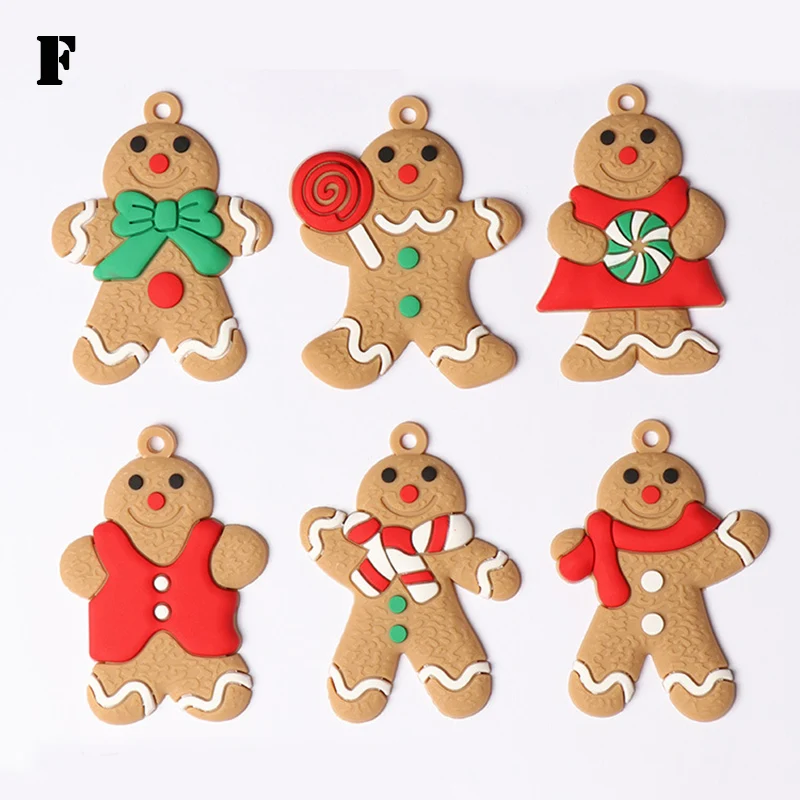 12Pcs Gingerbread Man Ornaments For Christmas Tree Decorations Hanging Charms Figurine Holiday Pendant Decoration