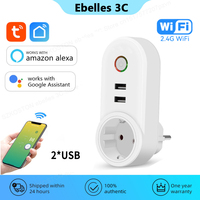 Tuya Smart Life Wifi Smart Plug with 2 USB Socket EU Power Outlet Phone Charger Timer Voice Control for Alexa Google Home