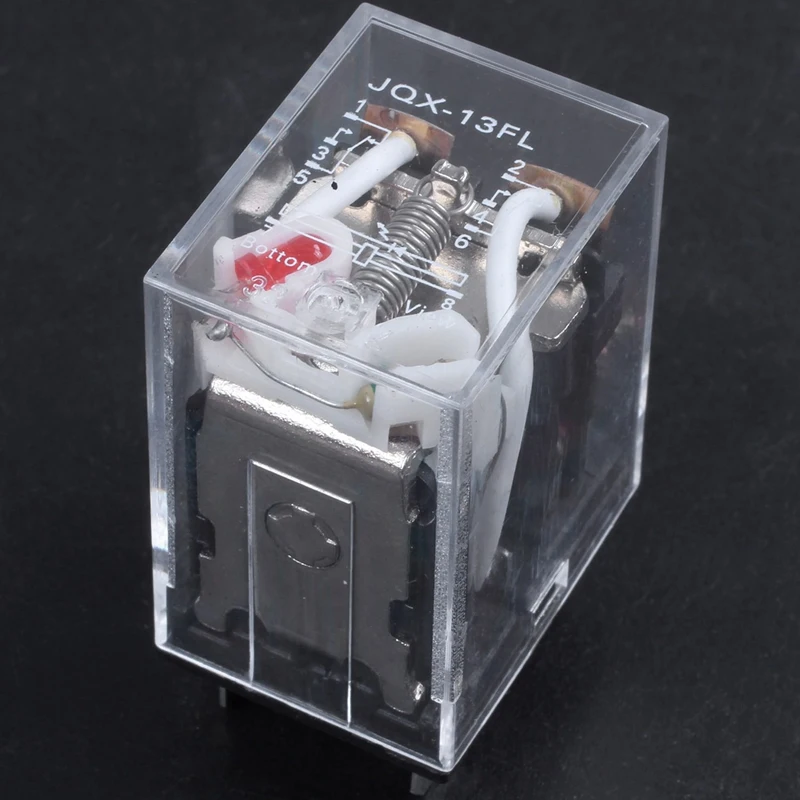 New-10X JQX-13F LY2 AC 24V コイル 8 ピン DPDT 赤色 LED 電磁リレー