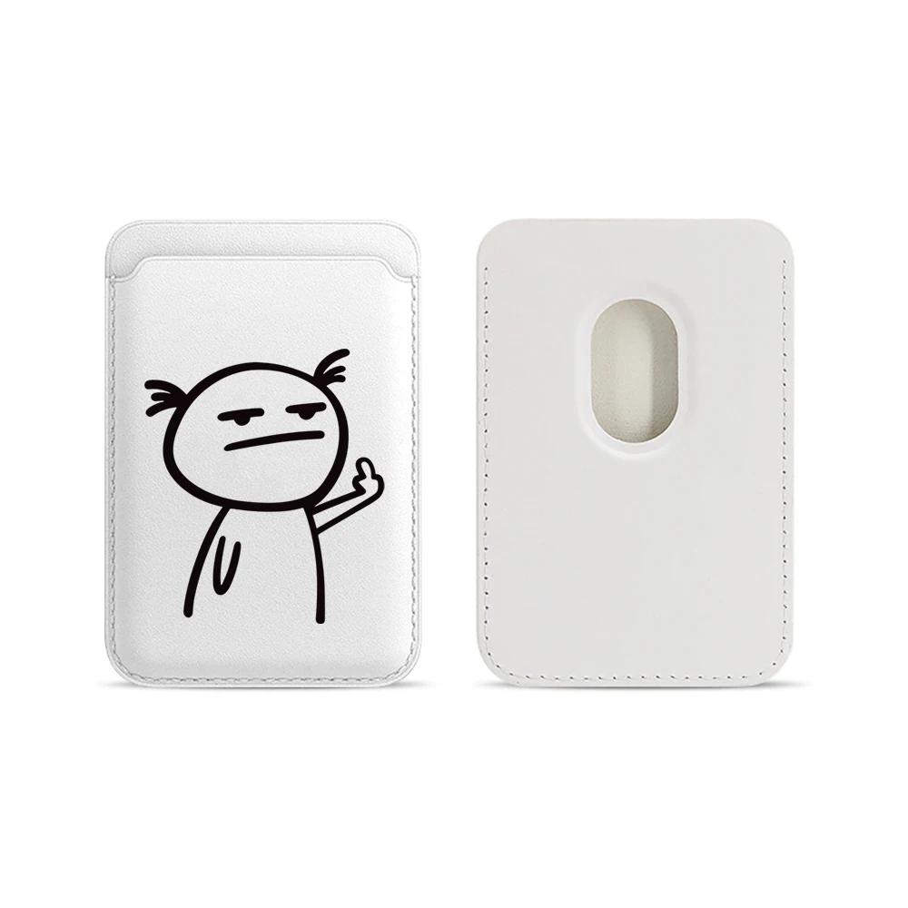 Stick Figures Leder-Kartenetui Handyhülle Kartenhalter für Magnetische Hülle Geeignet für alle iPhone Magsafe Karten-Handy-Rückseiten-Taschen – Detail 5