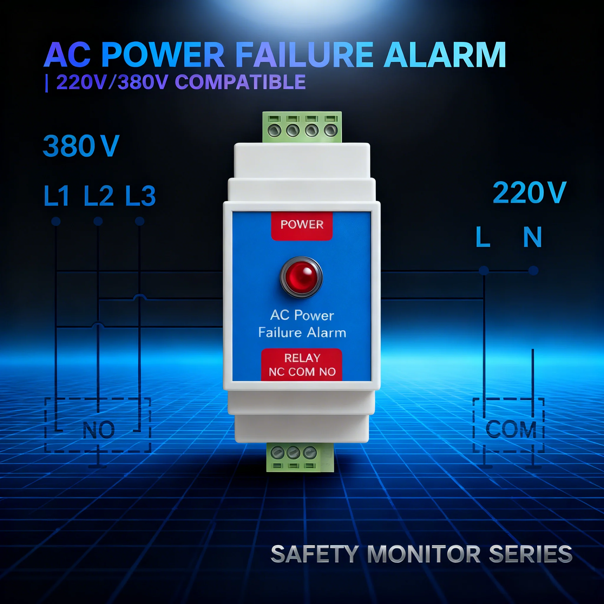 

Промышленный детектор потерь мощности переменного тока, сухой контакт 3А, 1-4 входа поддерживает систему ПЛК/GSM/IoT
