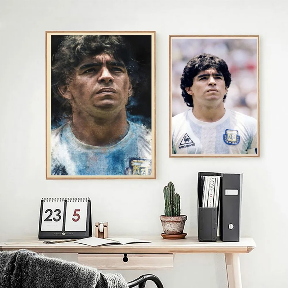 1pc Diego Maradona Poster Self-adhesive Art Poster Waterproof Paper Sticker Coffee House Bar Room Wall Decor