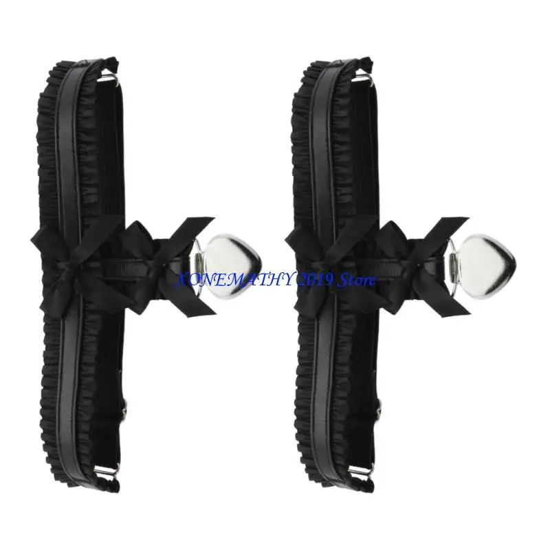 F42F مطاطا Bowknot الفخذ الرباط الحمالات حزام الساق الفرقة النساء الزي تعزيز