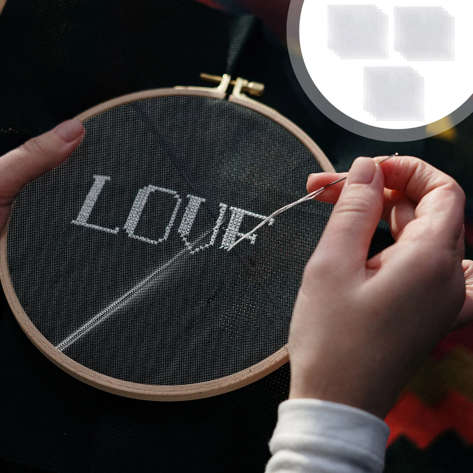 

3pcs 3 Bags Water Soluble Embroidery Film Diy Craft Making Cold Water Soluble Stabilizer Shirt Transfer Transparent Topping Film