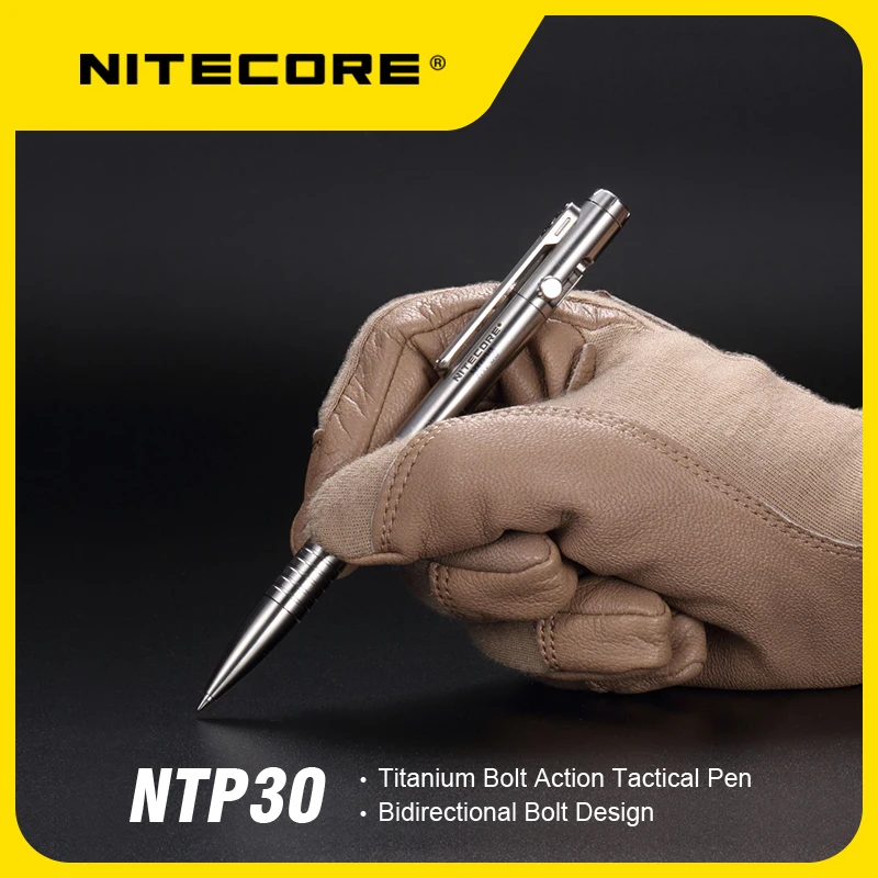 NITECORE NTP30 Tactical Pen CNC Machined Titanium Pen Self-Defense  Glass Breaker Tactical Use Daily Writing