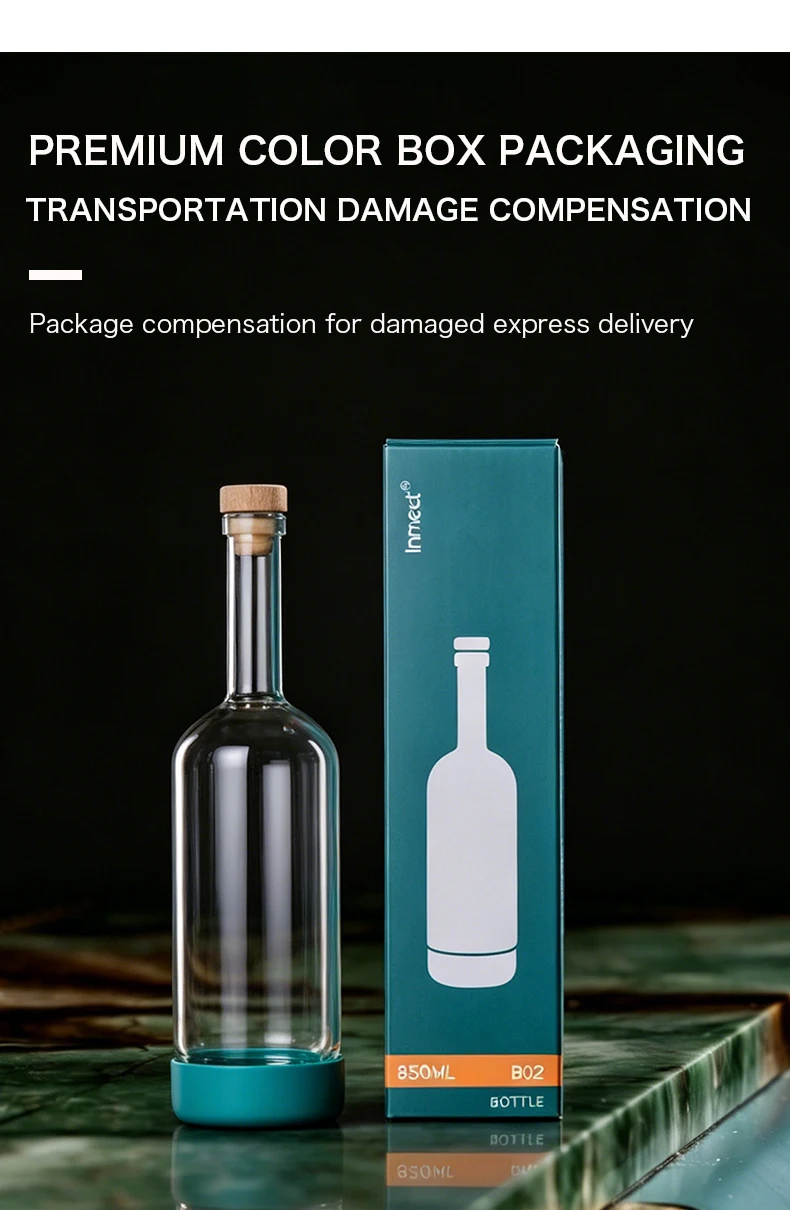 2PCS 800ml Inmeet Creative Bubble Wine Bottle Bar Juice Cocktail Oil Bottle with Scale Bartender Supplies