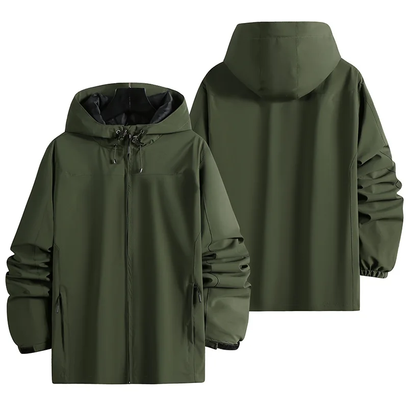 Men's Tactical Waterproof Jacket Upgraded Windproof Assault Suit Lightweight Hooded Raincoat Quick Dry Hiking Riding Outdoor