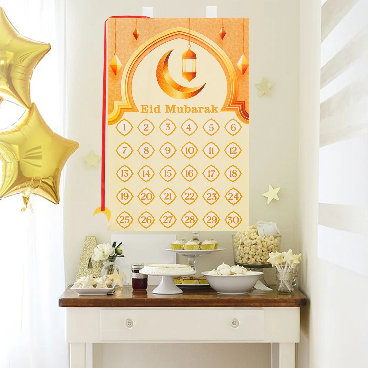 Ramadan Countdown Felt Calendar Eid Mubarak Decorations For Home Islamic Muslim Party Decor Ramadan Kareem Eid Al Adha Kid Gifts