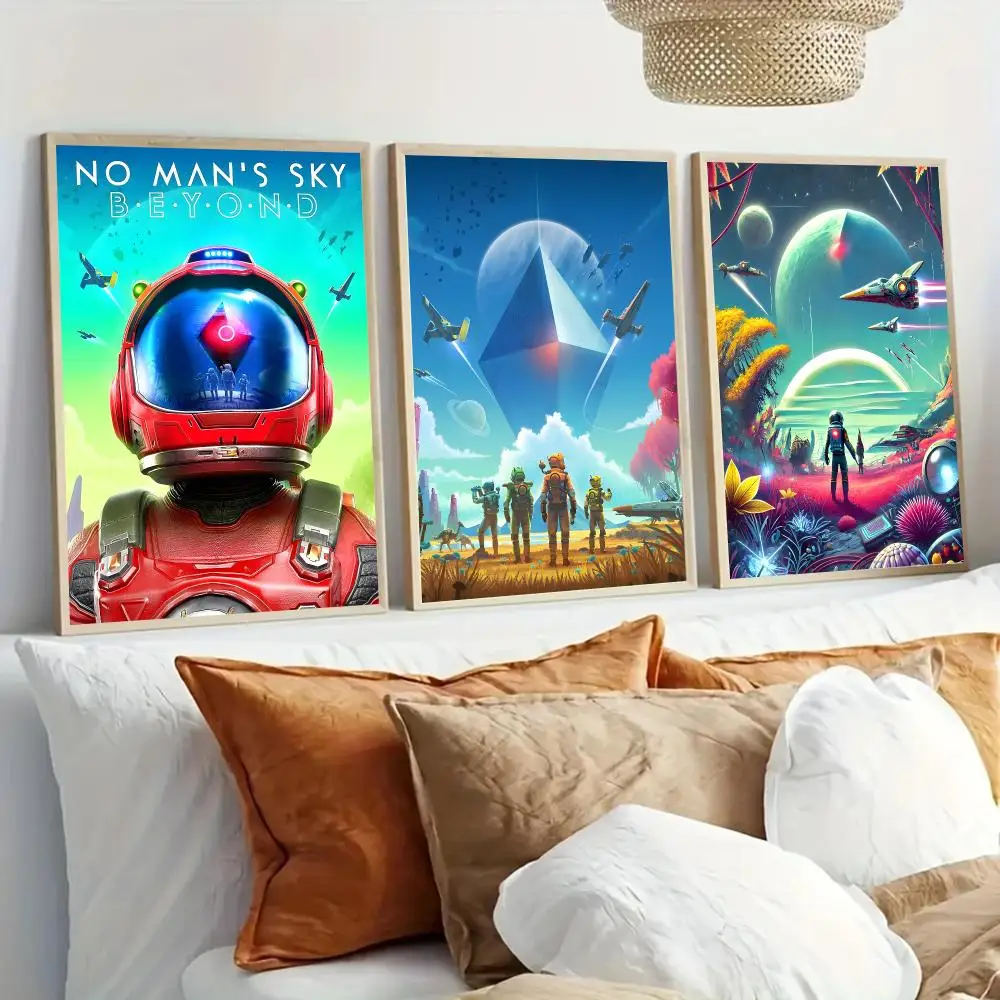 Game N-No Man's Sky Poster Modern Home Living Bedroom Bar Hallway Waterproof Wall Art Aesthetic Decor