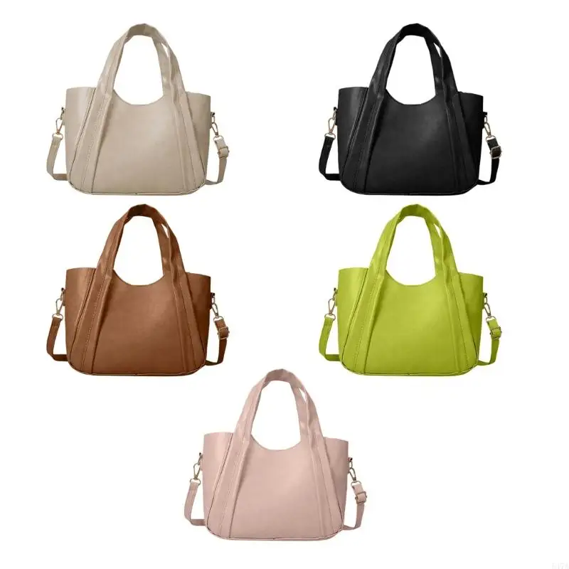 

Solid Color Crossbody Bag Versatile Tote Large Capacity Handbag for Women Girl 547A