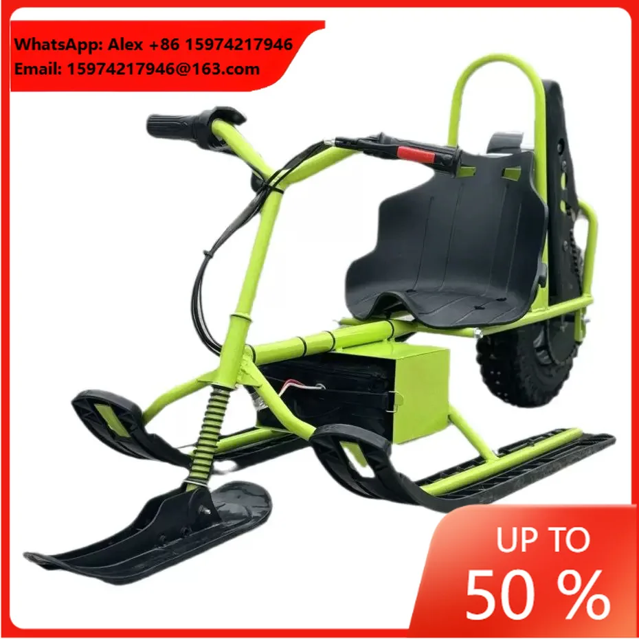 Snow Scooter Electric Snow Go Kart 350w Snowmobile Entertainment Kart