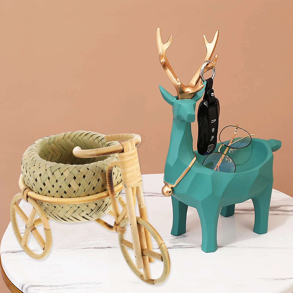 

Creative Mini Rattan Weave Basket Handmade Storage ganizer Snack Fruit Container Desktop Decorative Supplies For Home Wedding