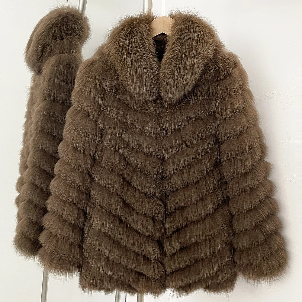 Winter Autumn Fox Fur Jacket Fashion Warm Real Fur Coat Street wear Lady New Style Coat Women Clothes for Women Real Fur Coat