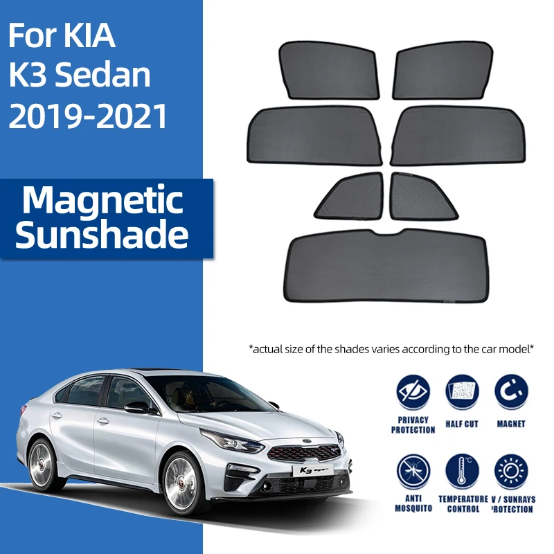 For Kia Forte Cerato K3 2018 2019 2020 2021 2022 Magnetic Car Sunshade Front Windshield Frame Curtain Rear Side Window Sun Shade