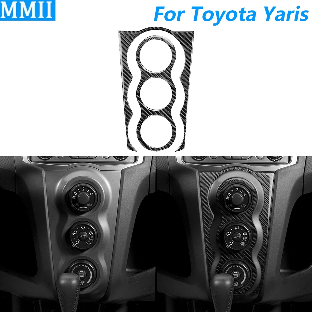 

For Toyota Yaris 2006-2011 Carbon Fiber Central Air Conditioning AC Control Panel Cover Trim Car Accessories Decoration Sticker