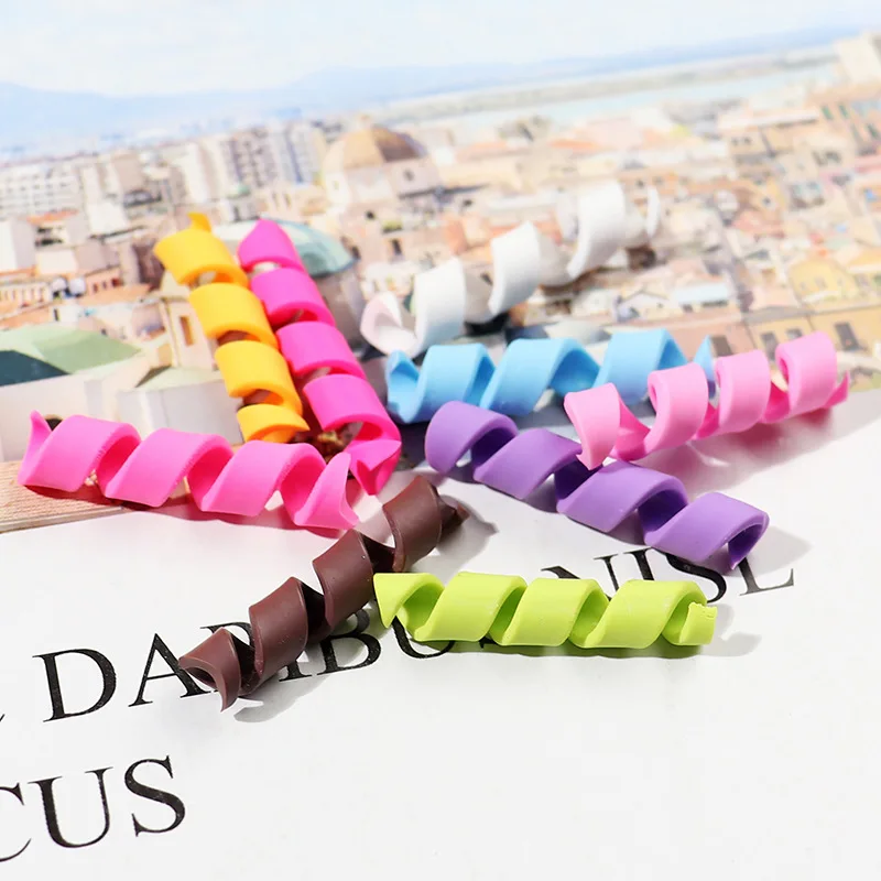 10 stücke Kawaii Spirale Marshmallow Süßigkeiten Polymer Clay Cabochon Flatback Für DIY Telefon Dekoration – Detail 14