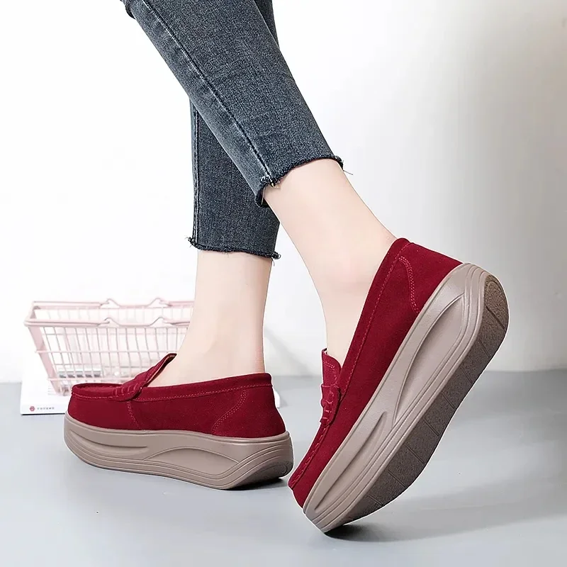 Women Flats Shoes Woman Platform Slip On Sneakers Women Suede Ladies Loafers Women\'s Casual Shoes Moccasins Zapatos Mujer