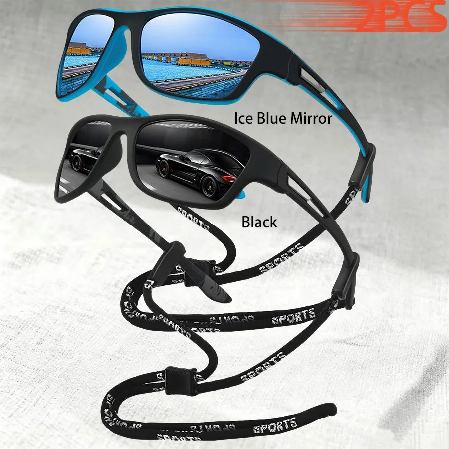 1-2 Stück Modische Muster-Sonnenbrille mit Kette Sport-Sonnenbrille für Männer und Frauen zum Fahren, Angeln, Radfahren, Bergsteigen Sport-Sonnenbrille für Herren – Detail 15