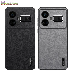 Leather Case for Realme GT 5 Case Ultrathin Wood Grain Shockproof Cover for Oppo Realme GT 2 3 5 Neo 2 3 5 SE Case
