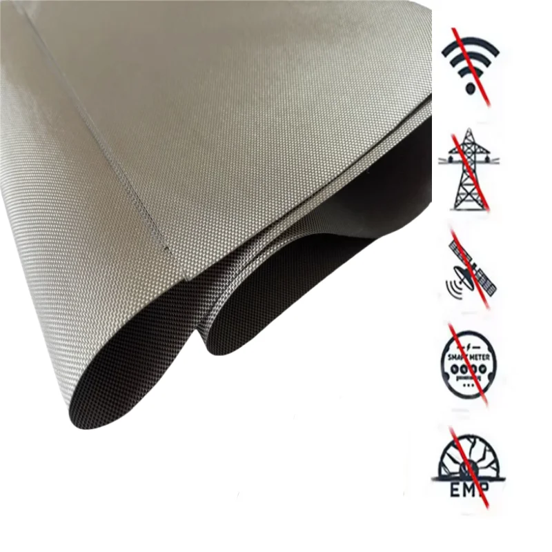 

EMF Protection Oxford Cloth Anti-Radiation RF Shielding Conductive Copper Fabric for Bags and Tent Block Signal Sturdy Durable