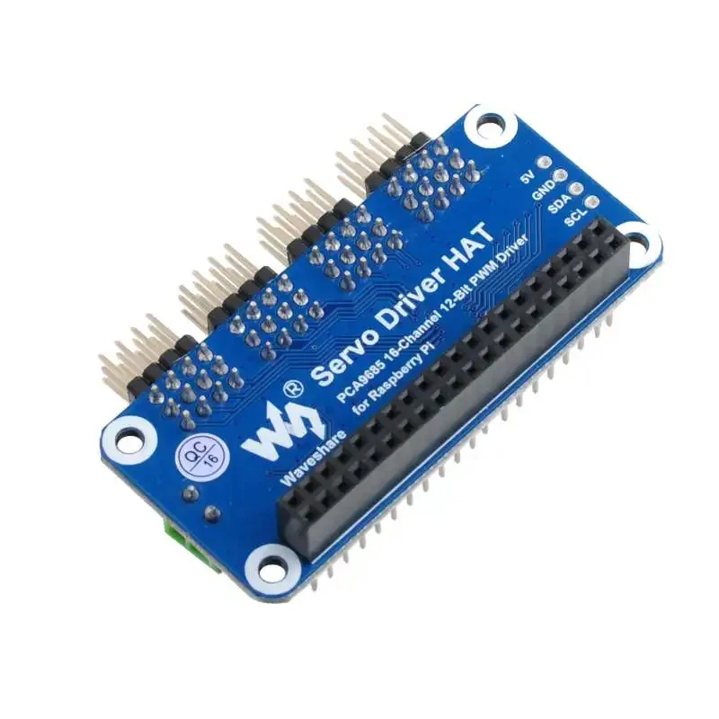 Picture 4: Raspberry Pi 4B/3B/Zero 16-Channel Servo Motor Driver Board PWM Drive Module With I2C Interface And Bent Pin Version