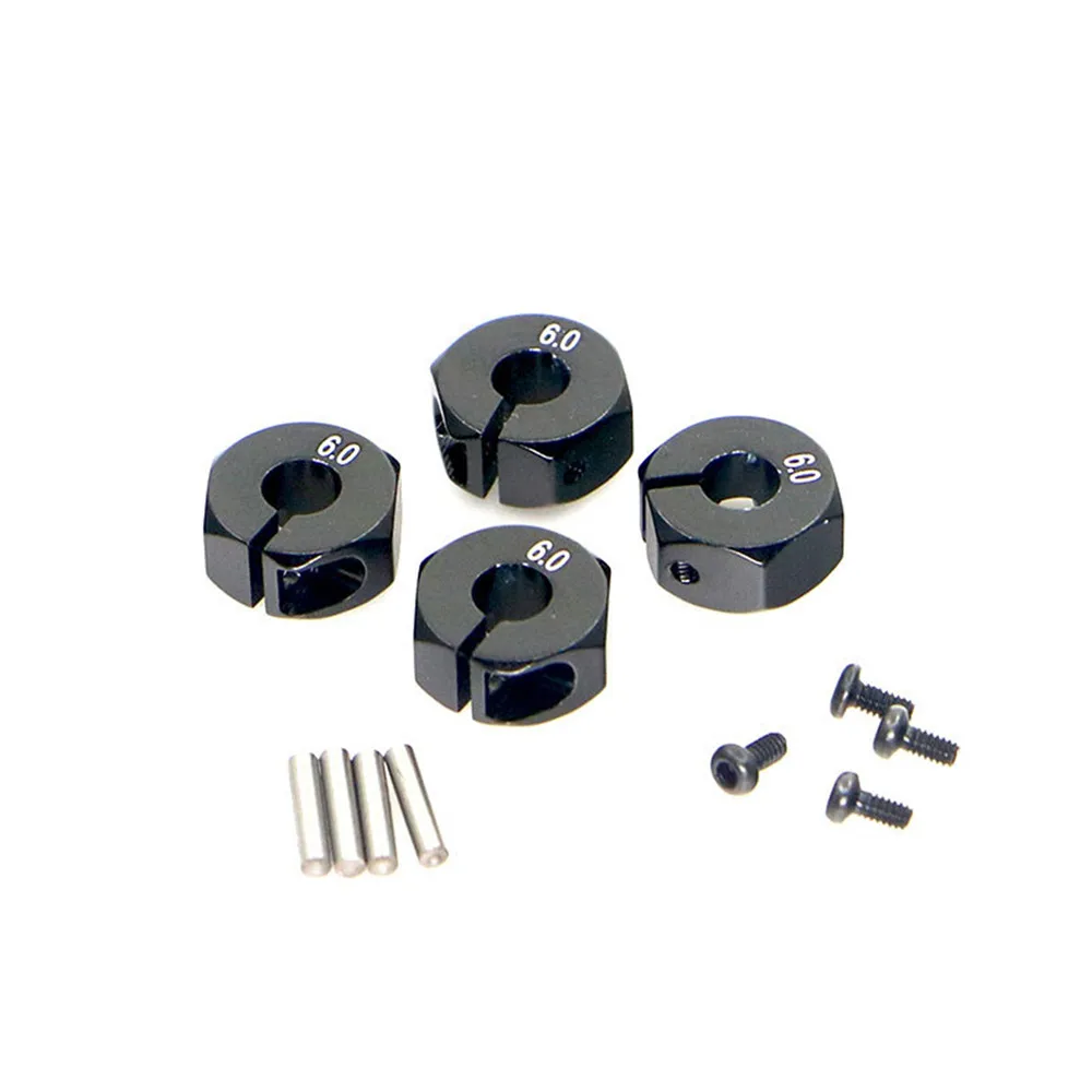 4Pcs Metal CNC 12MM Wheel Hub Drive Adapter Coupling, RC Car Upgrade Spare Parts for HSP 94123 RC Off-road Vehicle