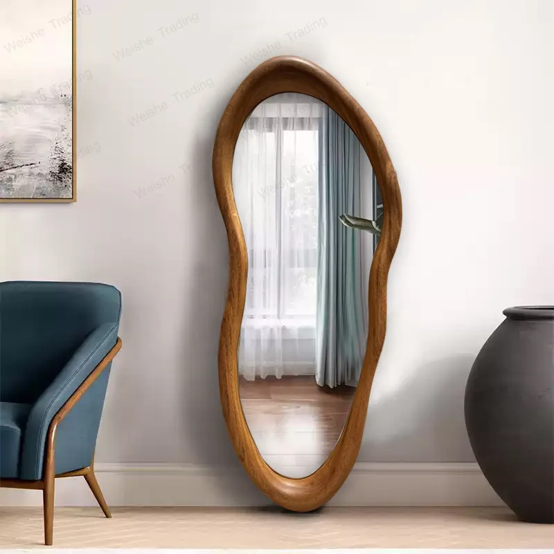 French retro full-body American special-shaped wall-mounted fitting Home living room irregular medieval floor decorative mirror