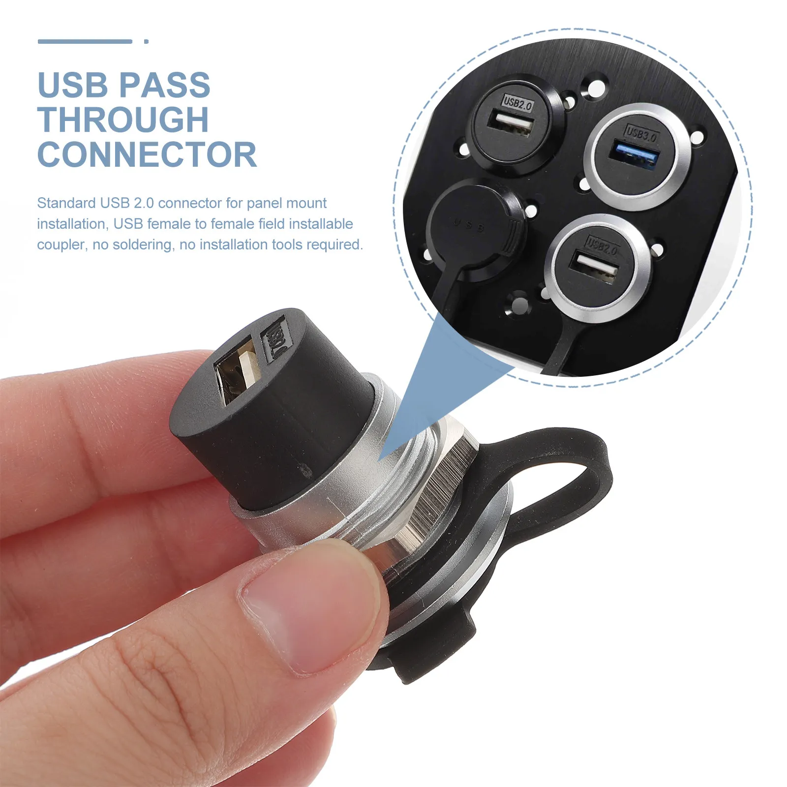 

Водонепроницаемый USB 2.0 панельный соединитель-адаптер для установки в панель, не требующий инструментов, для настольных ПК и ноутбуков