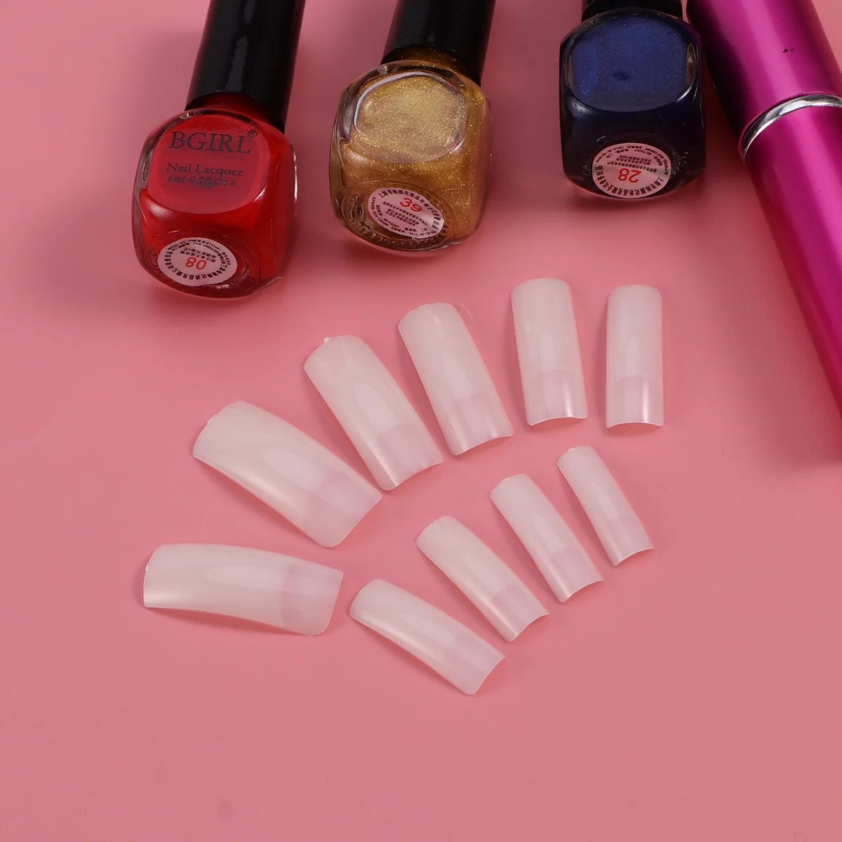 

500Pcs False Nails Natural Style Half Cover Transparent Nail Tips Easy to Shape File Paint for Professional Home