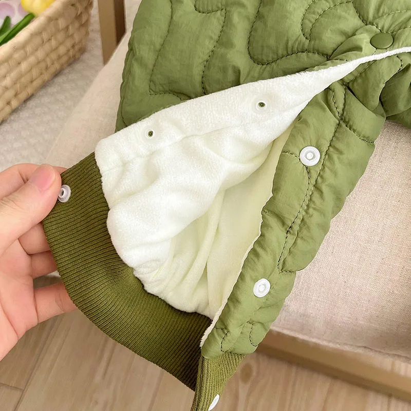 IYEAL الشتاء طفل دافئ الصوف سميكة بذلة الاطفال وزرة طفل الفتيات الفتيان مقنعين بذلة لحديثي الولادة السروال القصير #6