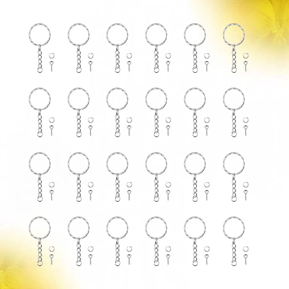 

50pcs Key Ring Chain Holder Twisted Round Keychain for Men Women DIY Metal Sturdy Practical Creative Gift Idea Decor