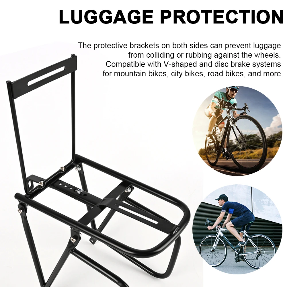 

Bicycle Front Rack Steel Cycling Front Bracket Luggage Shelf Cargo Rack 15kg 40x23x12cm Carrier Bracket Steel Cycling Carrier