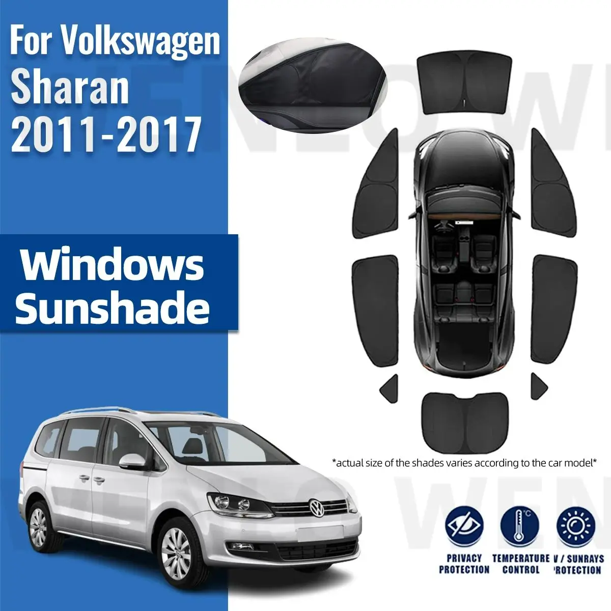 

Солнцезащитный козырек для Volkswagen VW Sharan 2011-2016 2017, полное покрытие, автомобильный козырек, переднее лобовое стекло, занавеска, заднее боковое стекло, солнцезащитный козырек